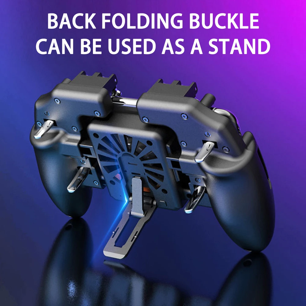 Six Finger PUBG Mobile Game Controller Gamepad Trigger Aim Button L1R1 Joystick For IPhone Android