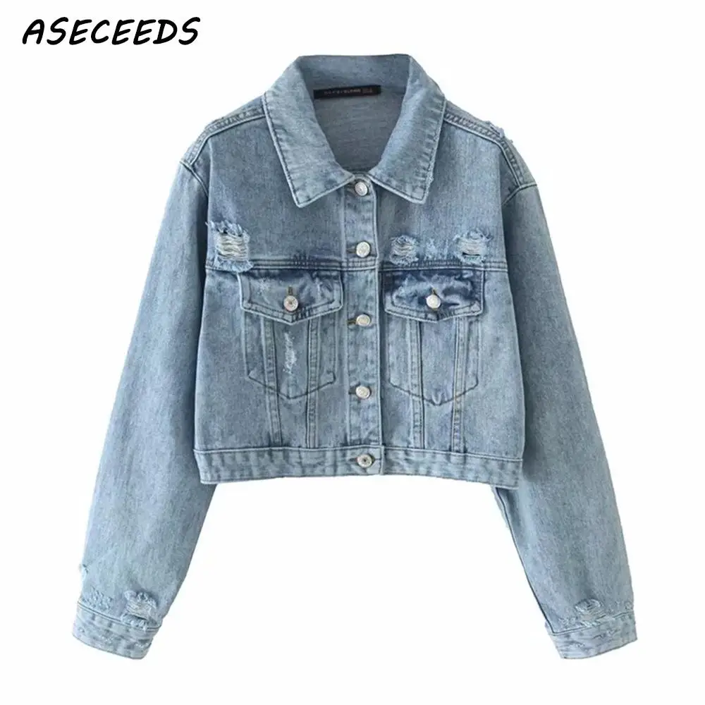 

2019 Vintage Basic jacket women denim jacket Fashion long sleeve casual jean jacket Korean coats and jackets women streetwear