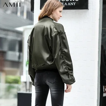 

AMII Spring Summer Streetwear Simple Solid Color Long Sleeves Short Style Women Coat Fashion Tops 11840125
