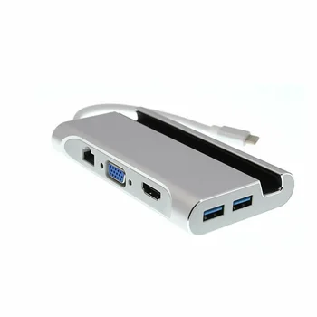 

4K Adapter HDMI Ethernet 3 USB 3.0 Multifunction Port Type C Cable Hub