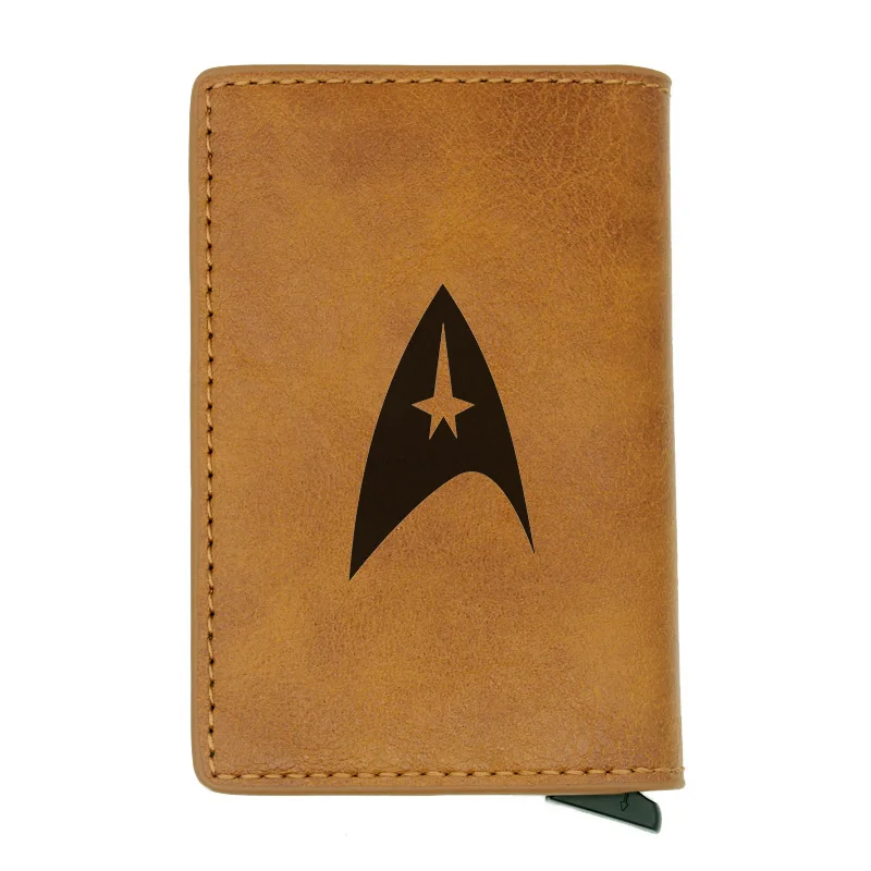 

Retro Classic Star card wallet Vintage Men Women Credit Card Brown Leather Wallets Mini Short Purse Rfid