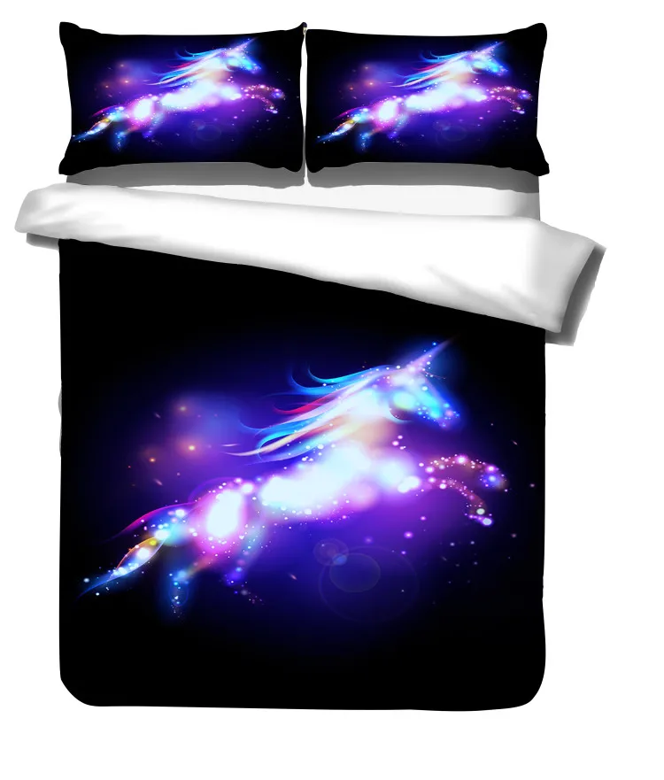 Комплект постельного белья с 3d Цифровым изображением галактического единорога