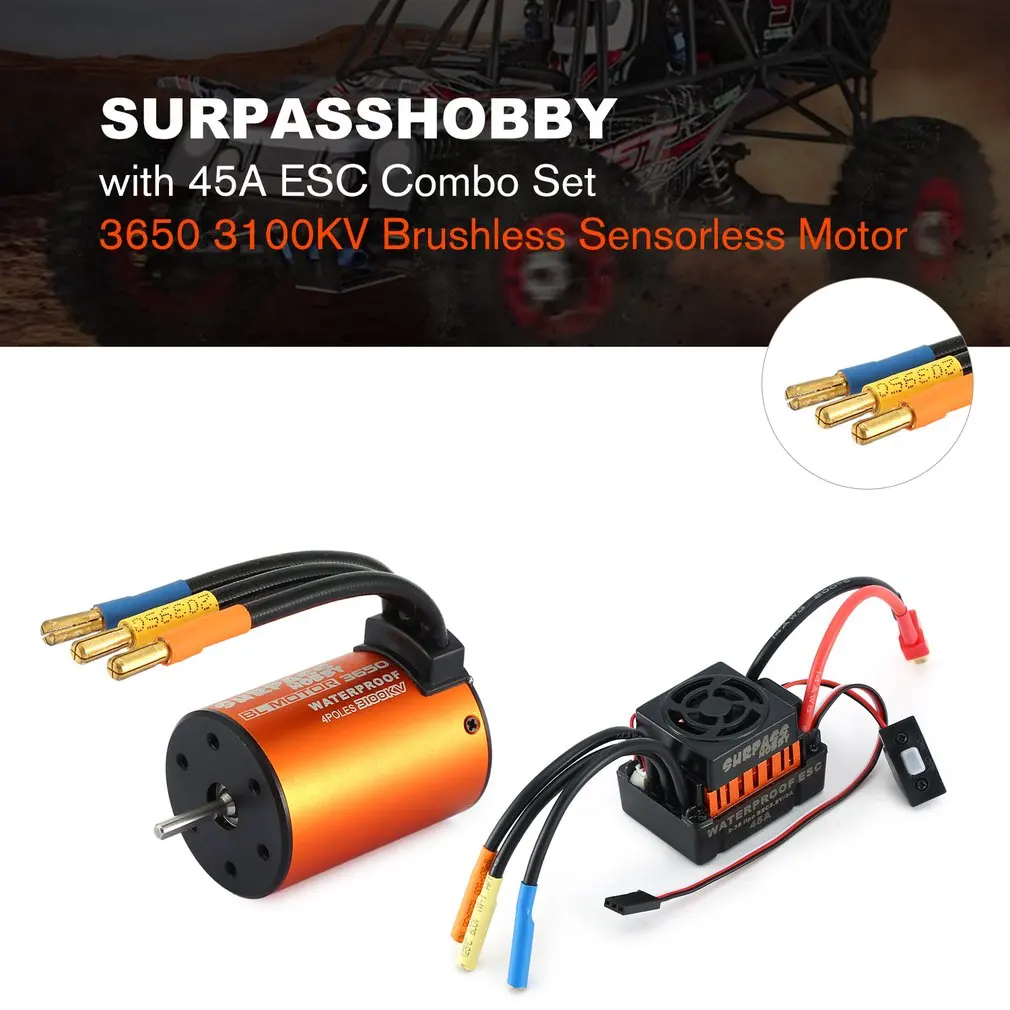 SURPASSHOBBY 3650 5900/5200/3100/4300/3900/3500KV бесщеточный бездатчиковый мотор с 60A комбинированная система электронного зажигания Набор для 1/10 RC автомобилей Грузовик