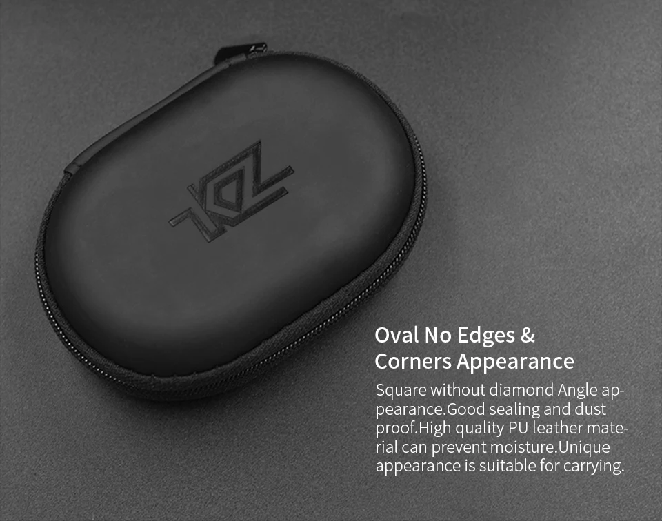 KZ ZSX ZS10 PRO Чехол для наушников овальный логотип сумка для хранения наушники PU на молнии ящик для хранения черный портативный держатель для хранения AS10