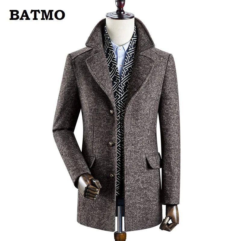 BATMO 2019 new arrival winter high quality 60% wool thicked trench coat men,men's gray wool jackets ,plus-size M-3XL,0833 BATMO 2019 new arrival winter high quality 60% wool thicked trench coat men,men's gray wool jackets ,plus-size M-3XL,0833
