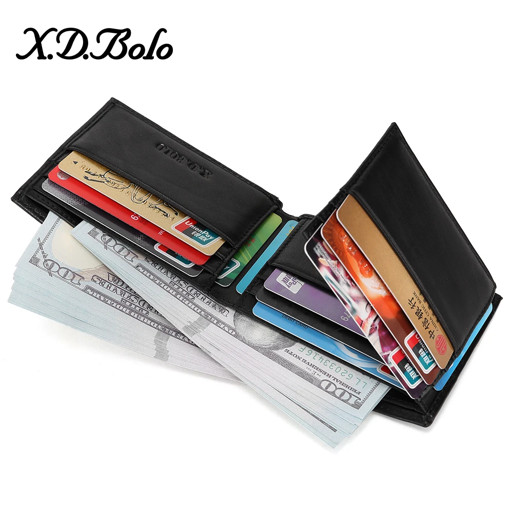 XDBOLO роскошный мужской кошелек кожаные однотонные тонкие бумажники из