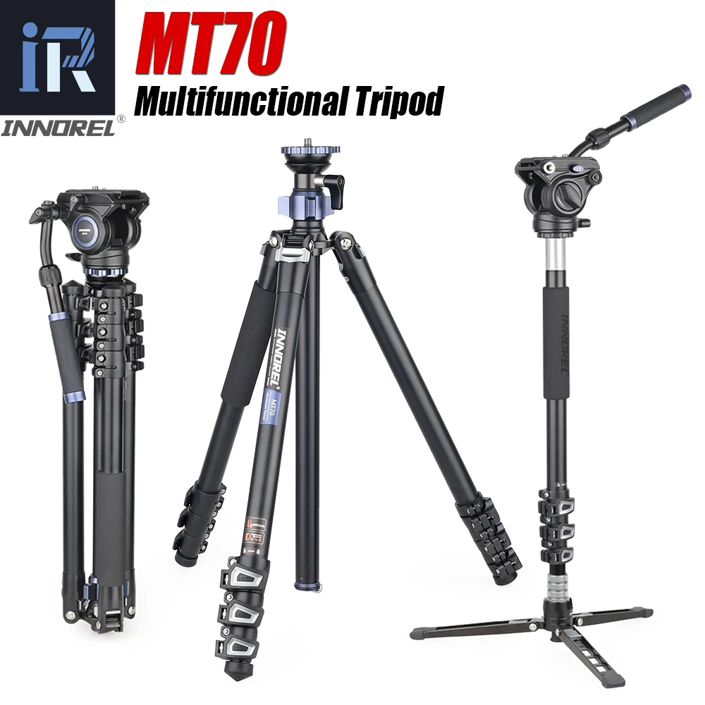 INNOREL MT70 Portable Professional Camera Tripod Monopod Photography Stand Optional Video Head and 