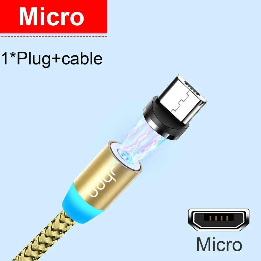 Udyr Магнитный Micro usb type C кабель для iPhone Xiaomi Android мобильный телефон Быстрая зарядка USB кабель магнит зарядное устройство провод шнур - Цвет: for micro gold