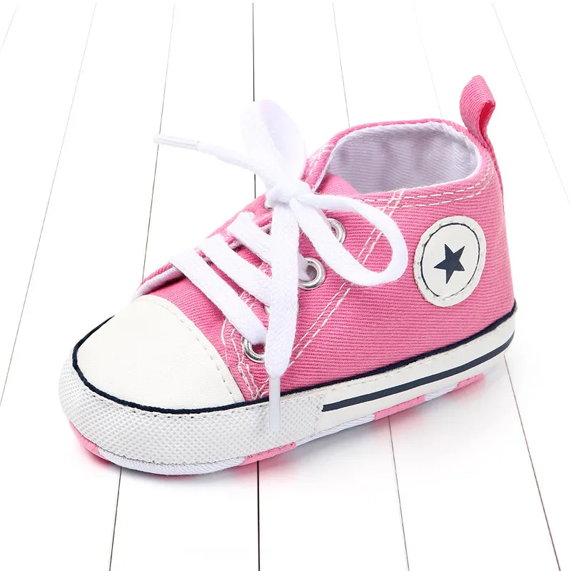 2020 Spring And Autumn New Solid Color Front Lace-up Wild Canvas Shoes Toddler Shoes Baby Shoes 0-1 Years Old First Walkers Shoe