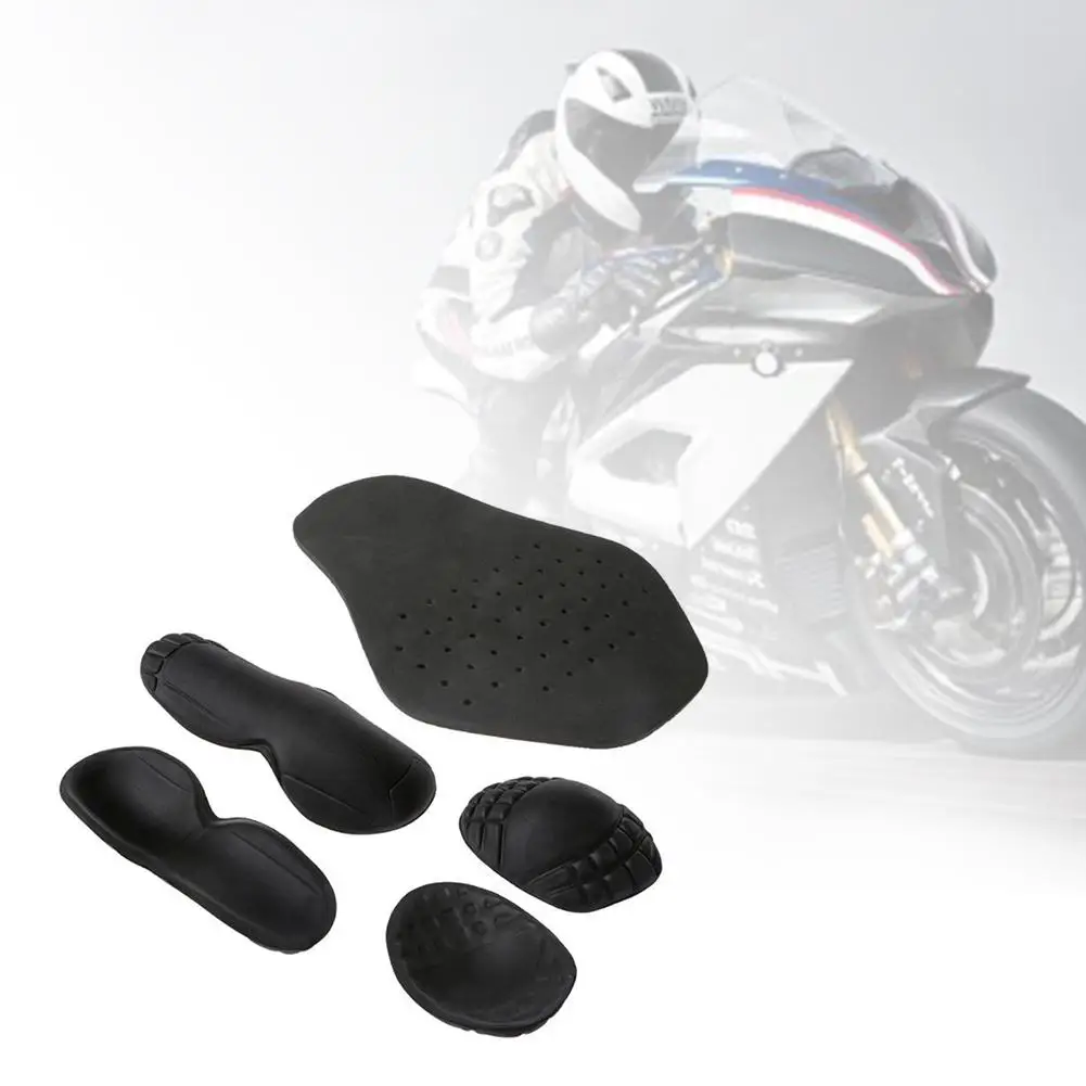 Motorcycle Removable Riding Shoulder Elbow Back Protector Pads Set Built-in Motorcycle Racing Guard Accessories 5 Pcs