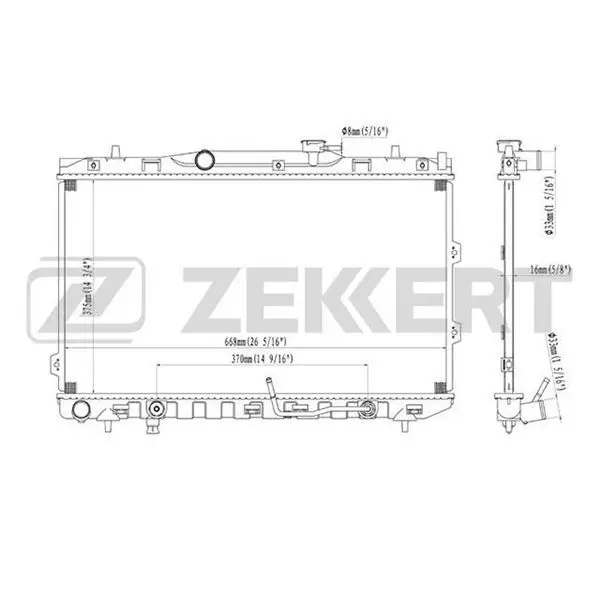 Радиатор охл. дв. Kia Cerato 04 ZEKKERT mk-1226