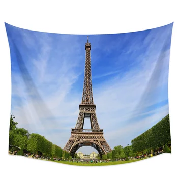 

Paris Tower Architecture Travel Scenery Wall Tapestry Cover Beach Towel Picnic Yoga Mat Home Decoration
