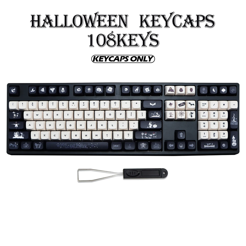 

Колпачки для клавиш на Хэллоуин, PBT 108, набор GMK, сублимация краски, XDA, колпачки для клавиш профиля для Cherry Gateron, механическая клавиатура