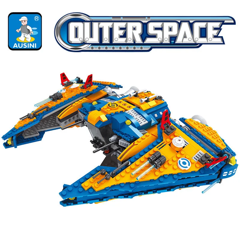 

building construction Toy Ausini 25861 Star Outer Space Ship Building Blocks Wars Compatible 75154 Toys For Children Boy Gifts