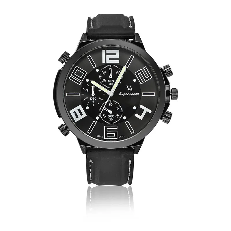 

Fashion V6 MEN'S Watch Large Dial Quartz Casual Watch Cool Men's Watch 0155