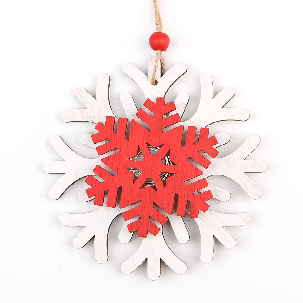 Christmas LED Light with Wood Ornaments from Original Design Manufacturer Bulk Order Wholesale Xmas Tree Decoration Snow 18D | Дом и сад