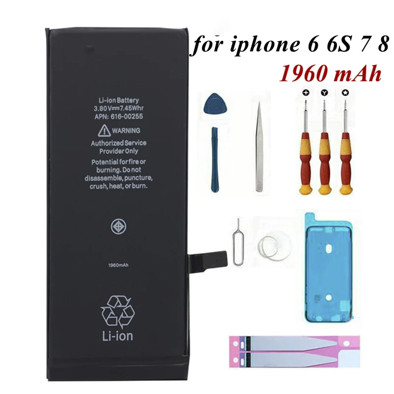 Neng для iPhone 6 6S батарея мобильного телефона батарея большой емкости батарея Оригинальная Замена батарея для iPhone 7 8 Бесплатные инструменты