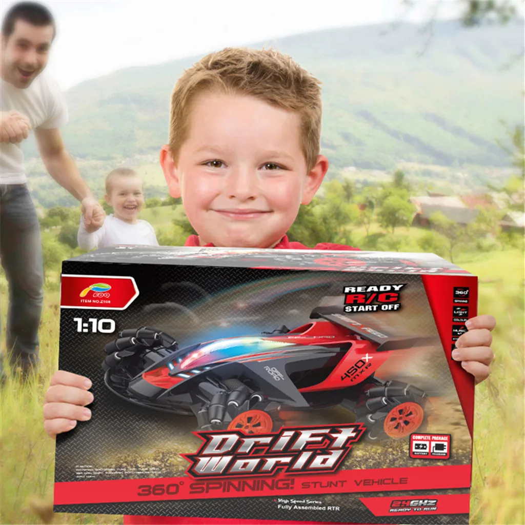 Радиоуправляемая Автомобильная игрушка Новинка 1/10 360 градусов вращение Электрический дрейф трюк автомобиль внедорожный багги RC 4WD автомобиль 8,28