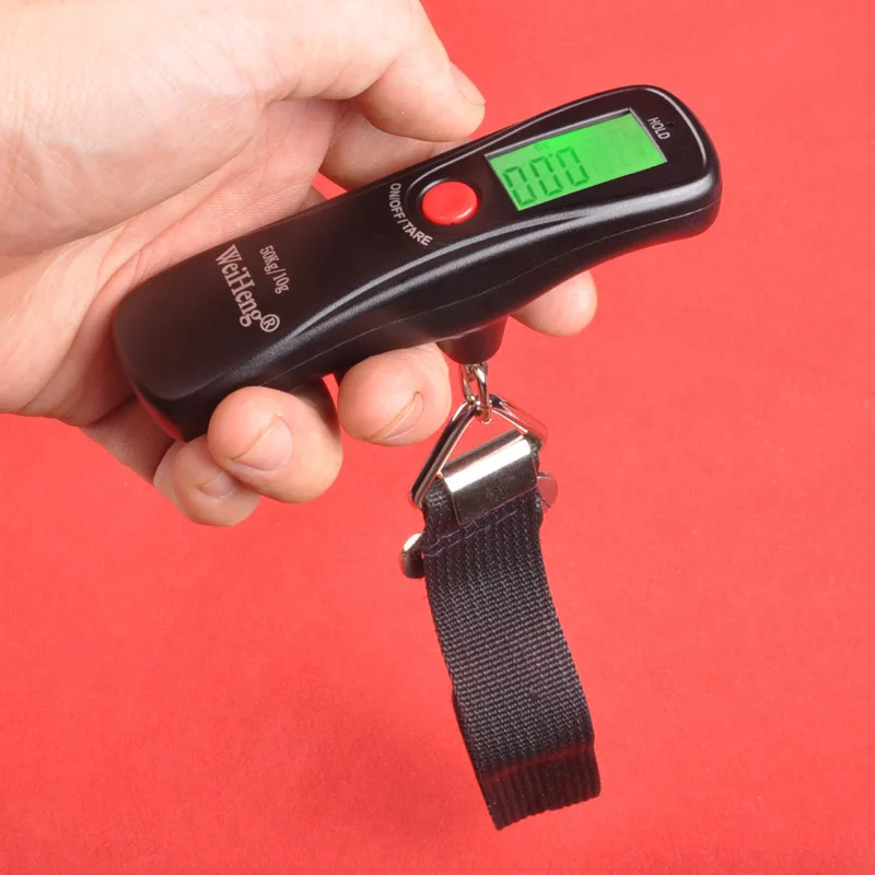 1pcs 50kg X 10g Mini Portable Electronic Scale LCD Display Weight Luggage Scale Digital Travel Hanging Hook Scale