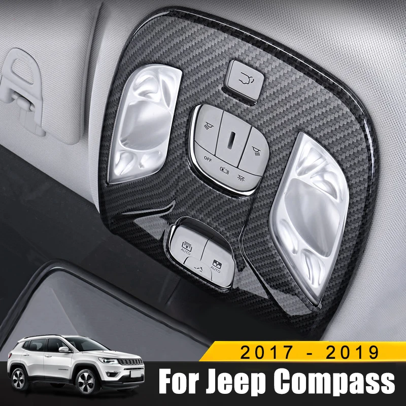 Для Jeep Compass ABS хром/углеродного волокна передние лампы для чтения декоративный кожух стикер аксессуары для стайлинга автомобиля