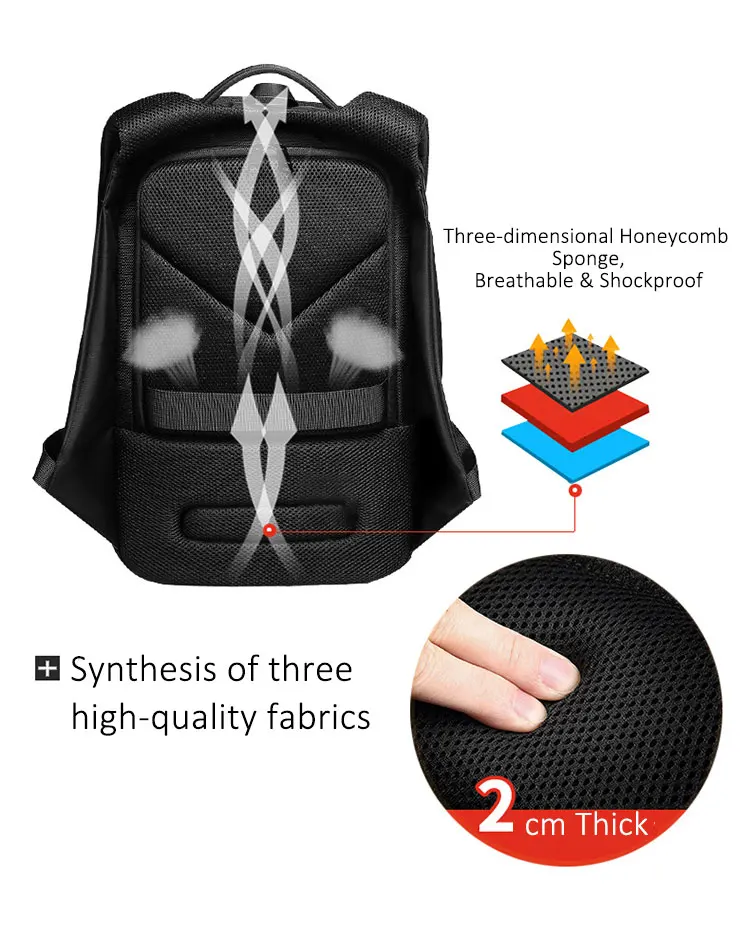 DIENQI Large Capacity Backpacks Men's 17 Inch Laptop Bag Pack USB Charging School Bags Travel Bags For Men Anti Theft Backpack