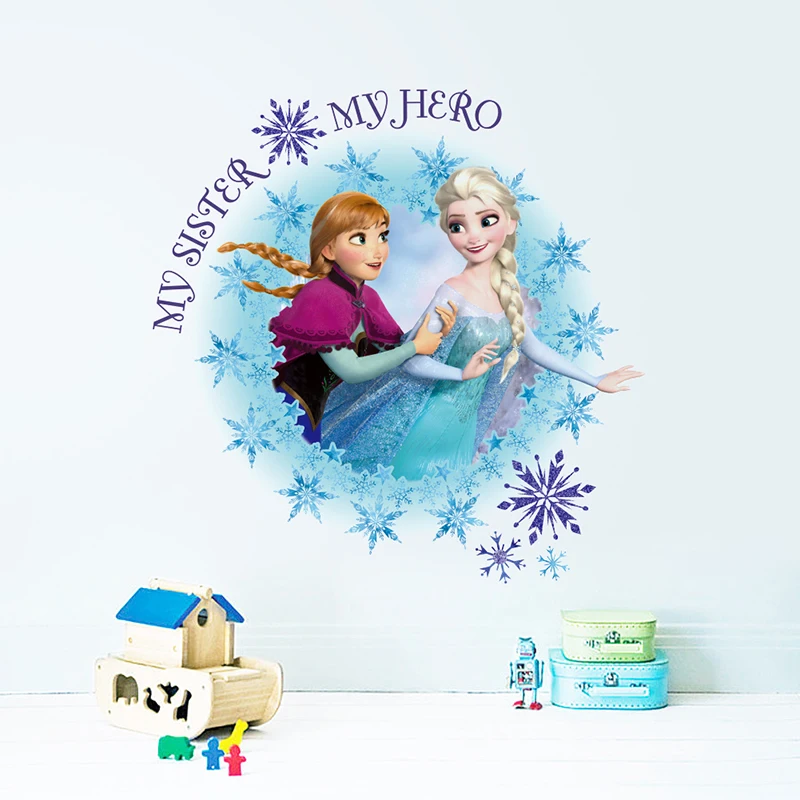 

Cartoon Disney Frozen 2 Elsa Anna Princess Wall Stickers For Home Decor Kids Room Wall Decal PVC Mural Art Funny Movie Poster