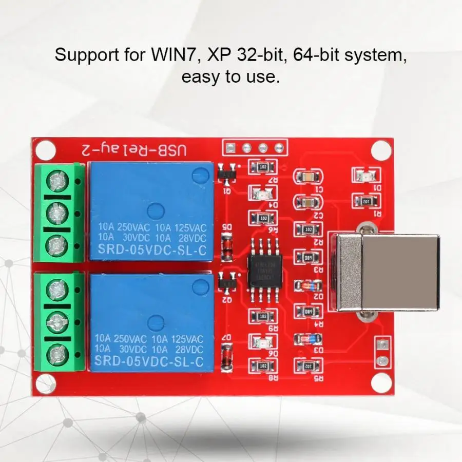 2-Channel 5V Computer USB Smart Switch Controller PC Relay Drive Module Expansion Board Smart Switch Relay