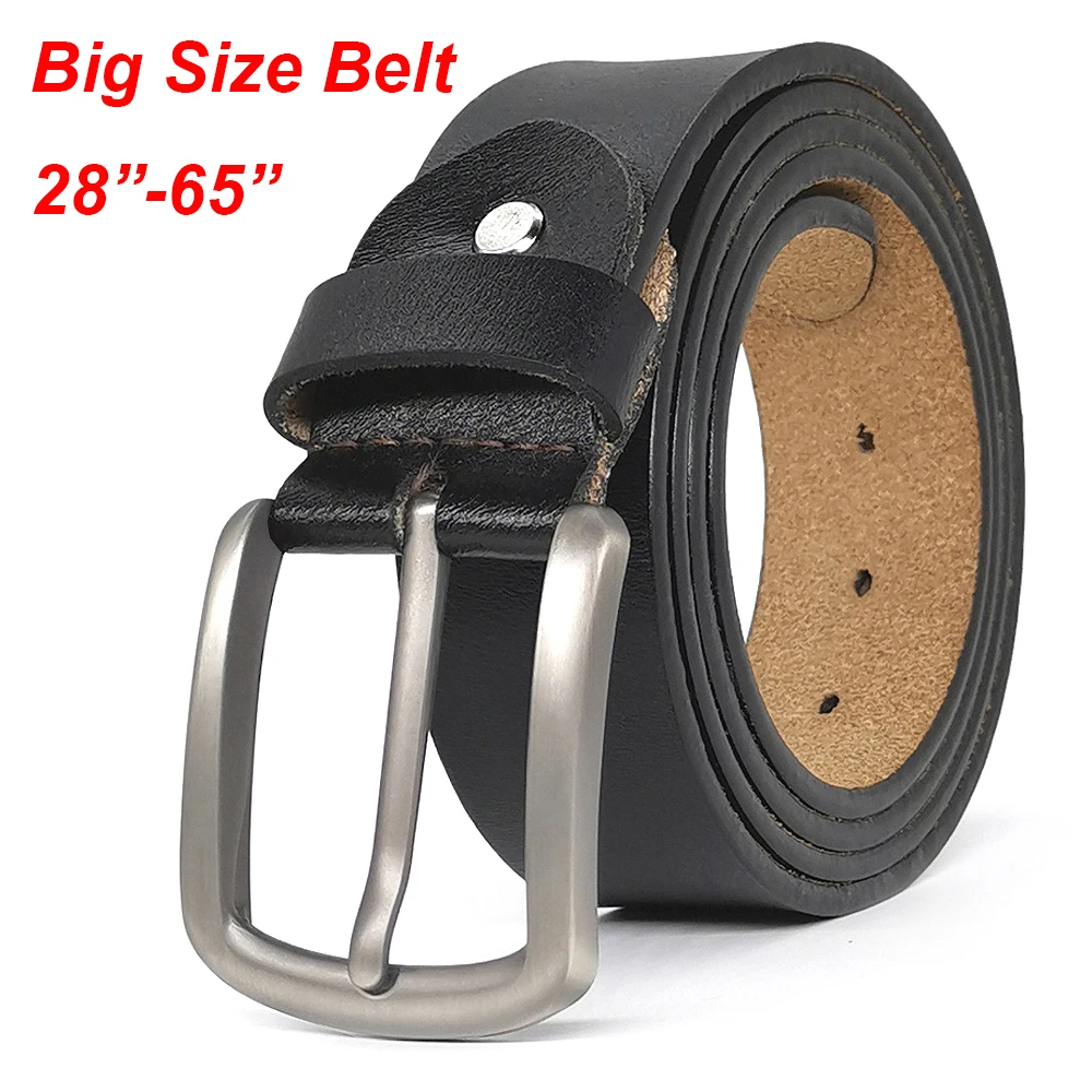 

Mens Belt Heavy Leather Causal Dress Belts for Men with Classic Alloy Buckle 3 Colors Big Size 28"-62" Width 37mm A29