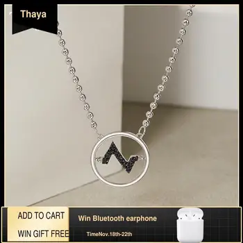 

Thaya Original Design Street Style Silver Color Plated 18k Gold Zircon Pendant Necklace 45cm цепи на шею For Women Fine Jewelry