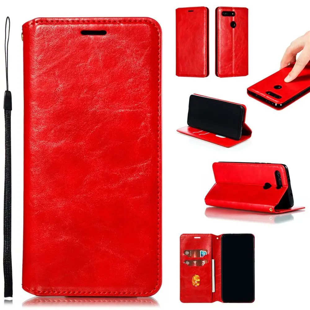 Для huawei Honor V20 View 20 8s Y5 8A 7A Enjoy 8E Y6 10Lite P Smart Case Crazy Horse узор PU кожаный чехол-кошелек для