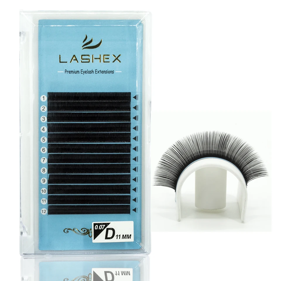 

LASHEX Handmade Faux Mink Eyelashes Extensions C CC D DD Curl Individual Eyelash Russian Volume Lashes Extension Supplies