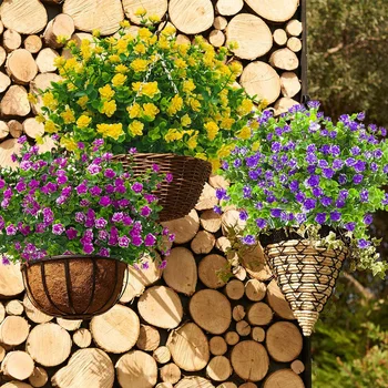 

Realistic Artificial Flowers Floral 4 Bundles Outdoor Home Garden Decor