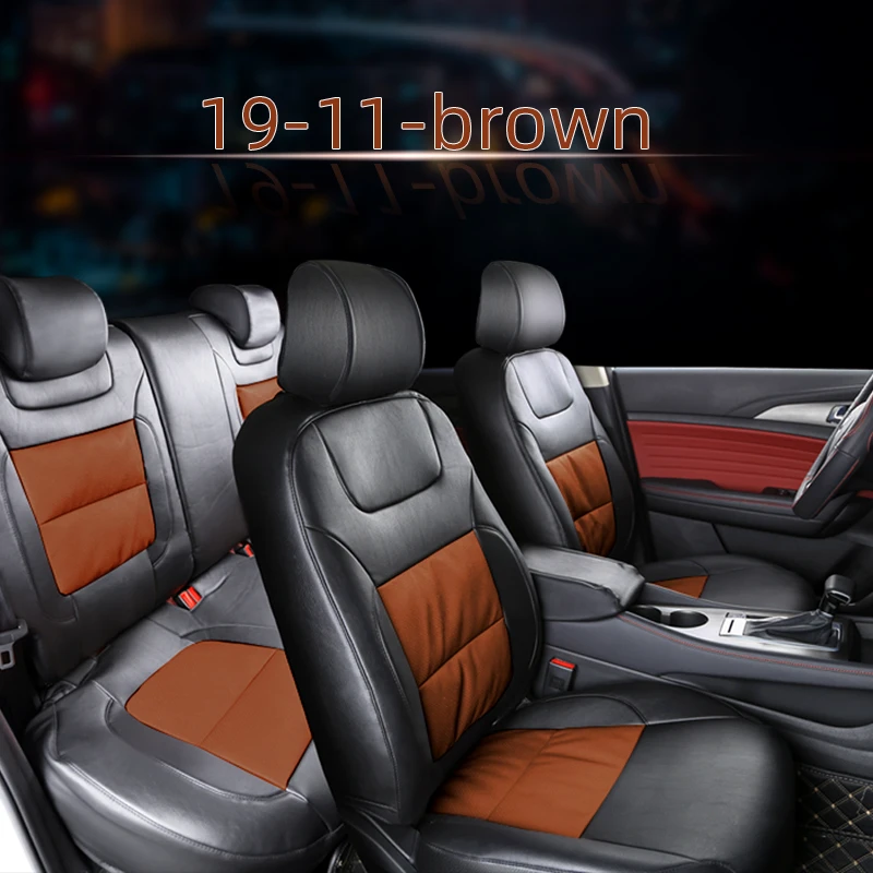 BOOST пользовательские кожаные сиденья для Toyota Voxy Alphard Landcruiser prado 7 8 Сидений Автомобильная подушка - Название цвета: 19-11 black Brown