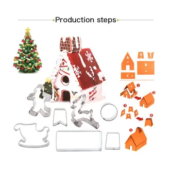 

9 Pcs Gingerbread House Cookie Cutter DIY Christmas Cookie Mould Boy/Elk/Sled/Christmas House Cookie Making Tool