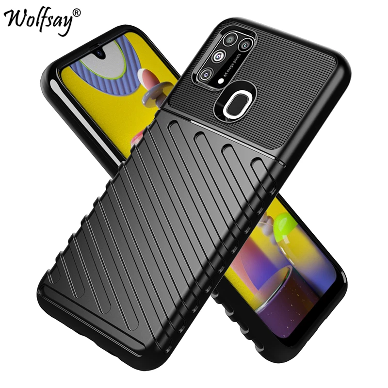 

Rugged Fiber Shield Cover For Samsung Galaxy M31 Case Shockproof Phone Cover For Samsung M31 Case For Samsung M31 M21 M11 M30S