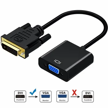

1PC DVI Male to VGA Female Video Converter Adapter DVI 24+1 25 Pin DVI-D to VGA Adapter Cable for TV PS3 PS4 PC Display 1080P