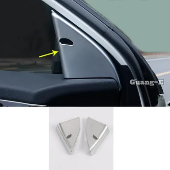 

For Nissan Qashqai 2019 2020 Car Chrome Stick Car A Column Audio Speak Window Windshield Side Triangle Lamp Trim 2pcs