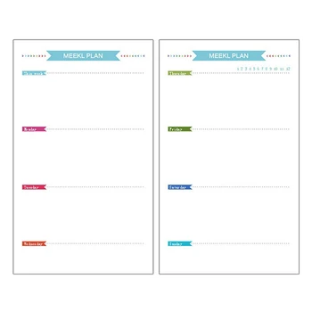 

40 Sheets A6 Size 6-Hole Paper Refills For Notebook Planner Journal Dairy (Weekly Book)
