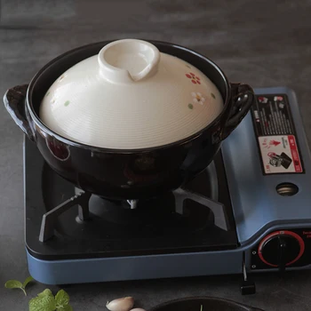 

Heat resistant plain hand painted pottery traditional casserole deep soup rice earthenware cooking clay pot stewpan pan