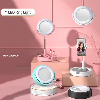 

7 inch LED Light Ring Fleshlight Makeup Mirror Box Lamp With Phone Stand For smart phone Lighting photography