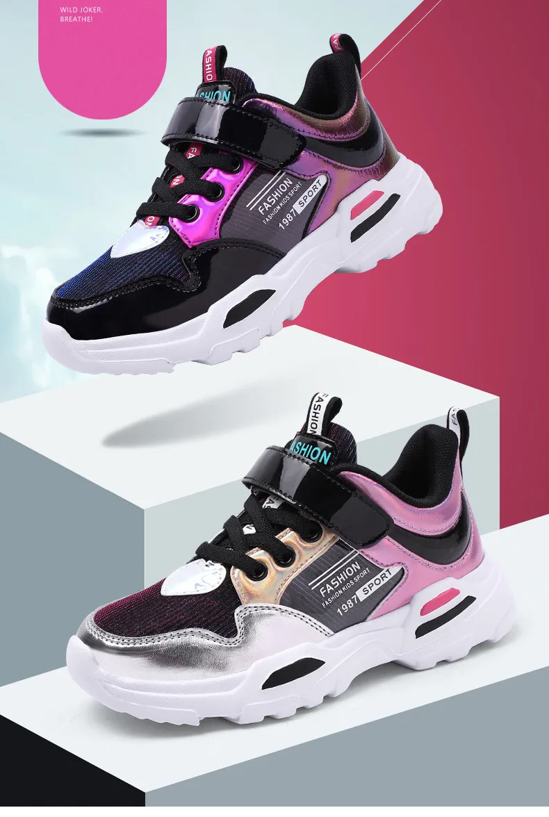 PINSEN 2019 Autumn Kids sneakers Girls Shoes Children's Sport Shoes Shining Light Casual Child Shoes For Girl chaussure enfant (9)