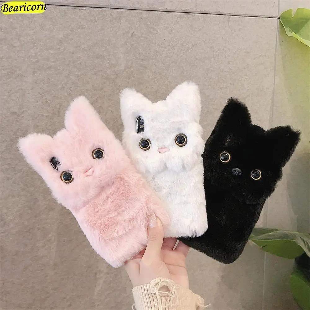 samsung silicone Soft Plush Case For Samsung Galaxy A5 A6 A7 A8 A9 J2 J3 J4 J5 J6 J7 J8 2017 2018 Pro Plus Prime Cat Eyes Furry Fur Hair Cover samsung silicone cover