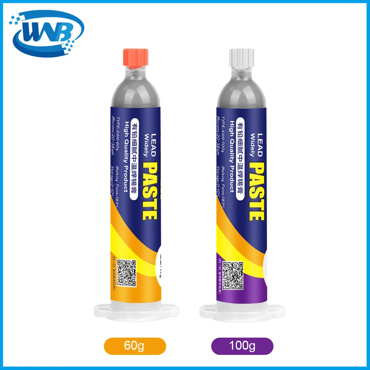 Wnb 60/100g Leaded Syringe Flux Soldering Paste 183℃ Melting Point For