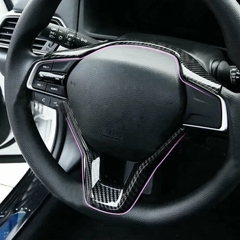 

Black Steering Wheel frame 2pcs Interior ABS Plastic Carbon Fiber Style For Honda Accord 2018-2019