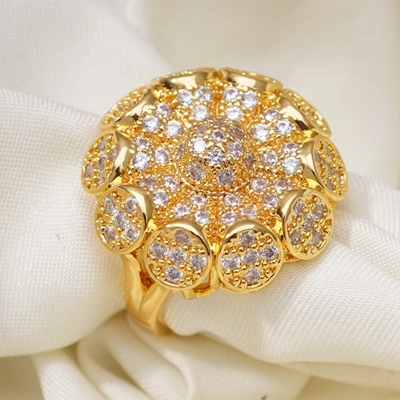 Свадебные желтые золотые Заполненные большие кольца для женщин anillos Mujer bagues pour femme каменное кольцо мужские ювелирные изделия BAGUE Homme аксессуары - Цвет основного камня: 0043