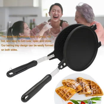 

Non-Stick Round Waffle Maker Household Alloy Bread Toast Breakfast Machine Pancake Baking Barbecue Oven Mold Grill Frying Pan