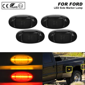 

4PCS For Ford F-250 F-350 F-450 F-550 Super Duty 2011-2018 LED Fender Bed Front/Rear Side Marker Lamp Upgrade Kit Lights Smoke