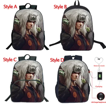 

NARUTO Jiraiya USB Charge Rucksack Students 4 Style Bags Beautiful Back to School Backpack School Bags Beautiful Mochila