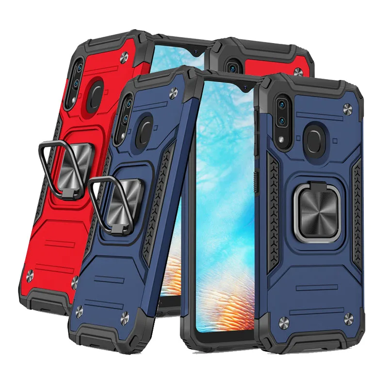 

Shockproof Case For SamSung A20E Armor PC With Finger Ring Car bracket Phone Case For SamSung A20E SM-A202F A202 Silicone Cover