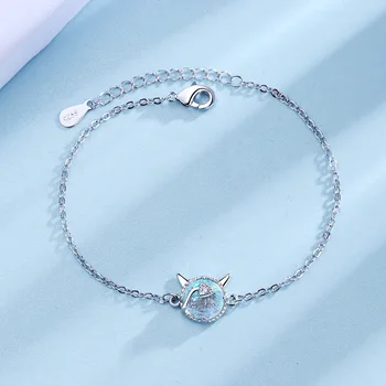 

Creative Design Silver Color Small Devil Bracelet Zircon Animal Design Bracelet For Gilr Simple Design Style Fashion Jewelry